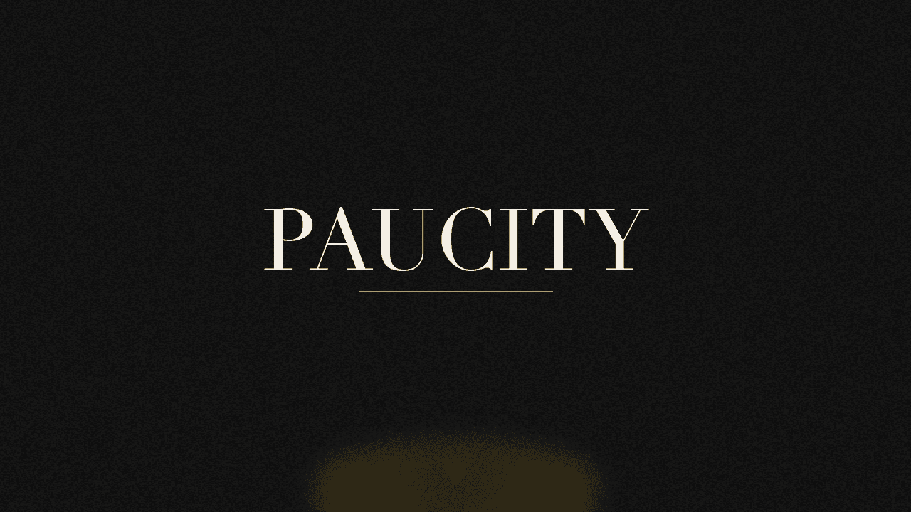 Editorial graphic of the word paucity
