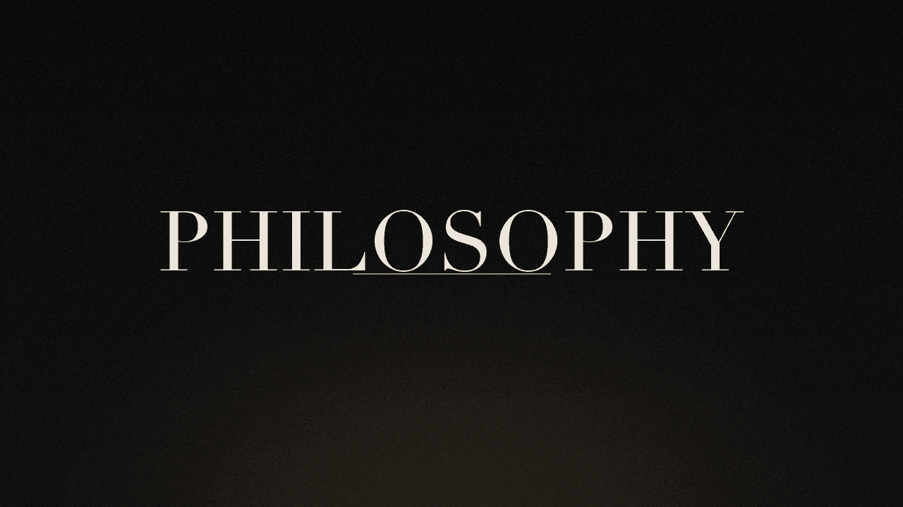Editorial graphic of the word philosophy