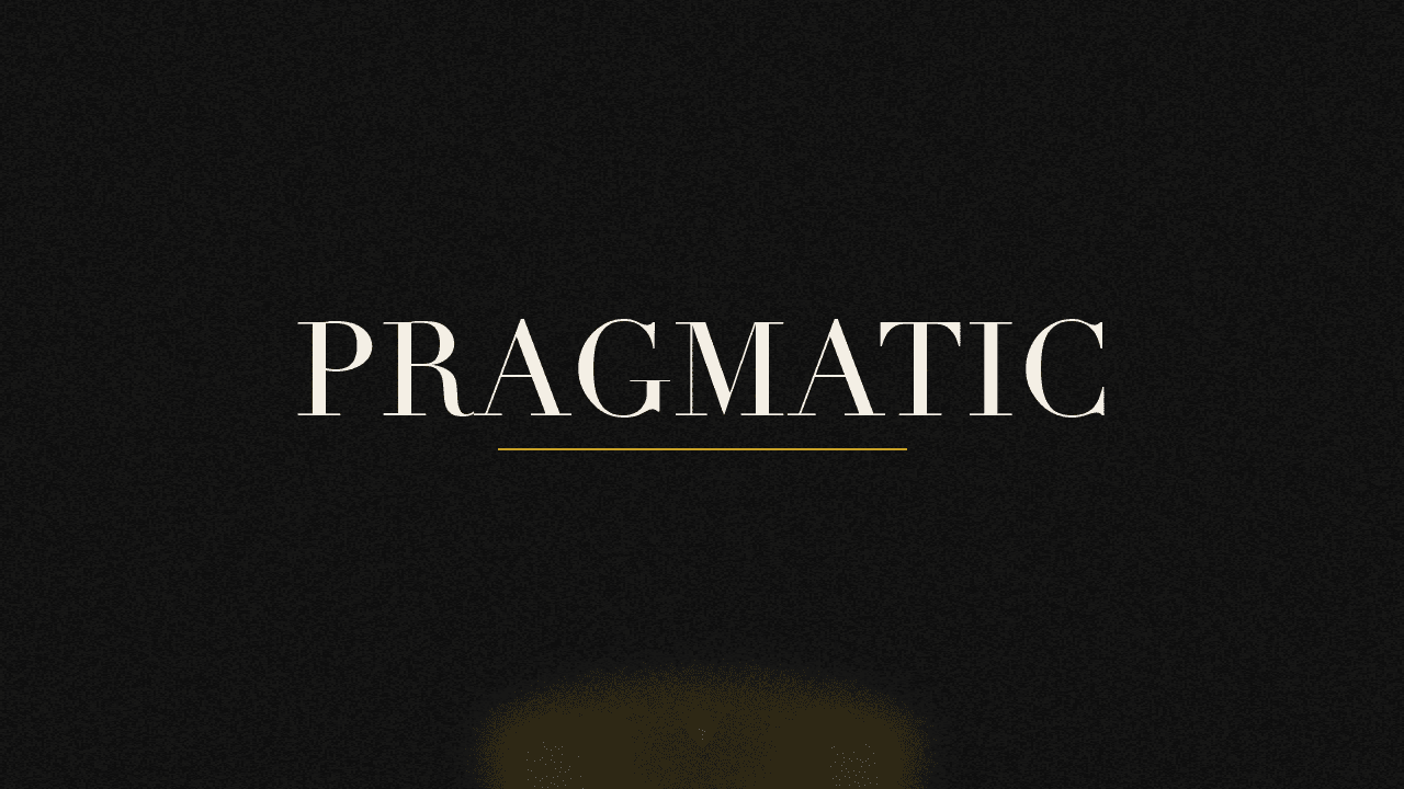 Editorial graphic of the word pragmatic