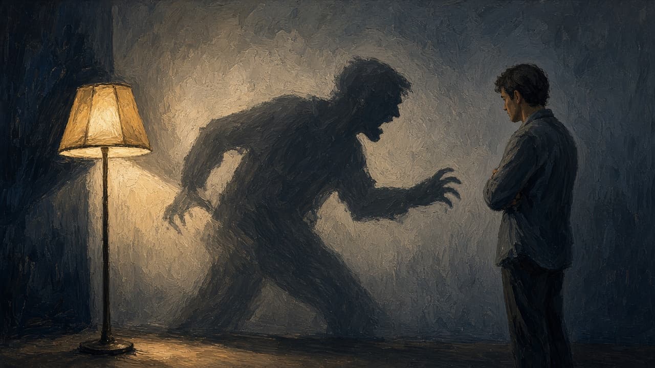 Shadow of one person’s raised fist cast onto another’s silhouette