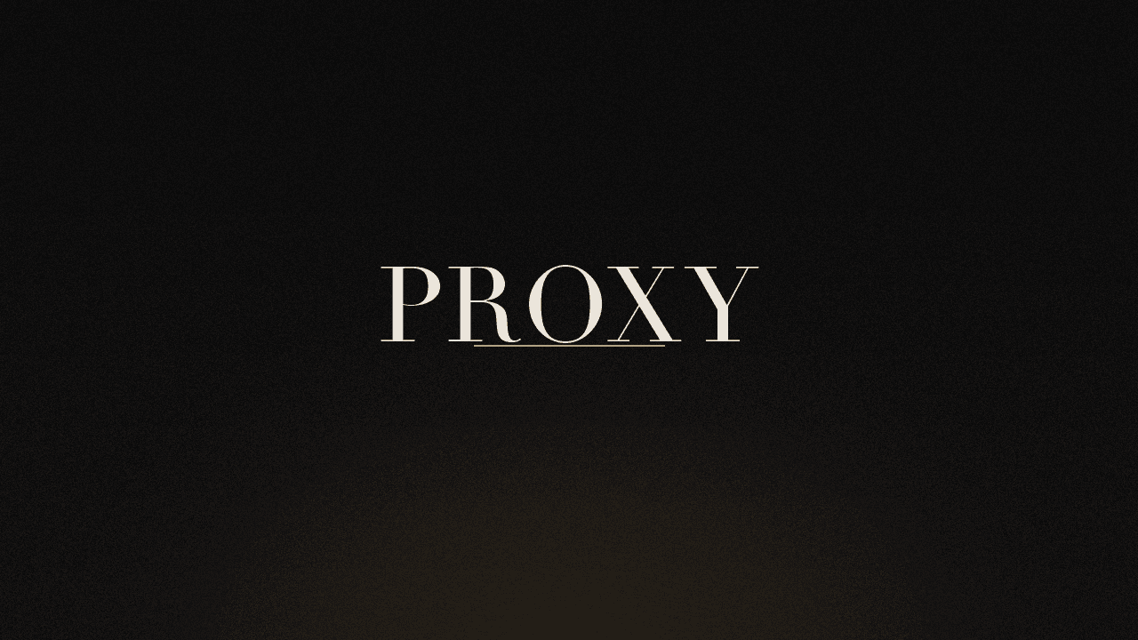 Editorial graphic of the word proxy