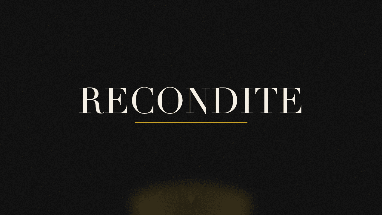 Editorial graphic of the word recondite