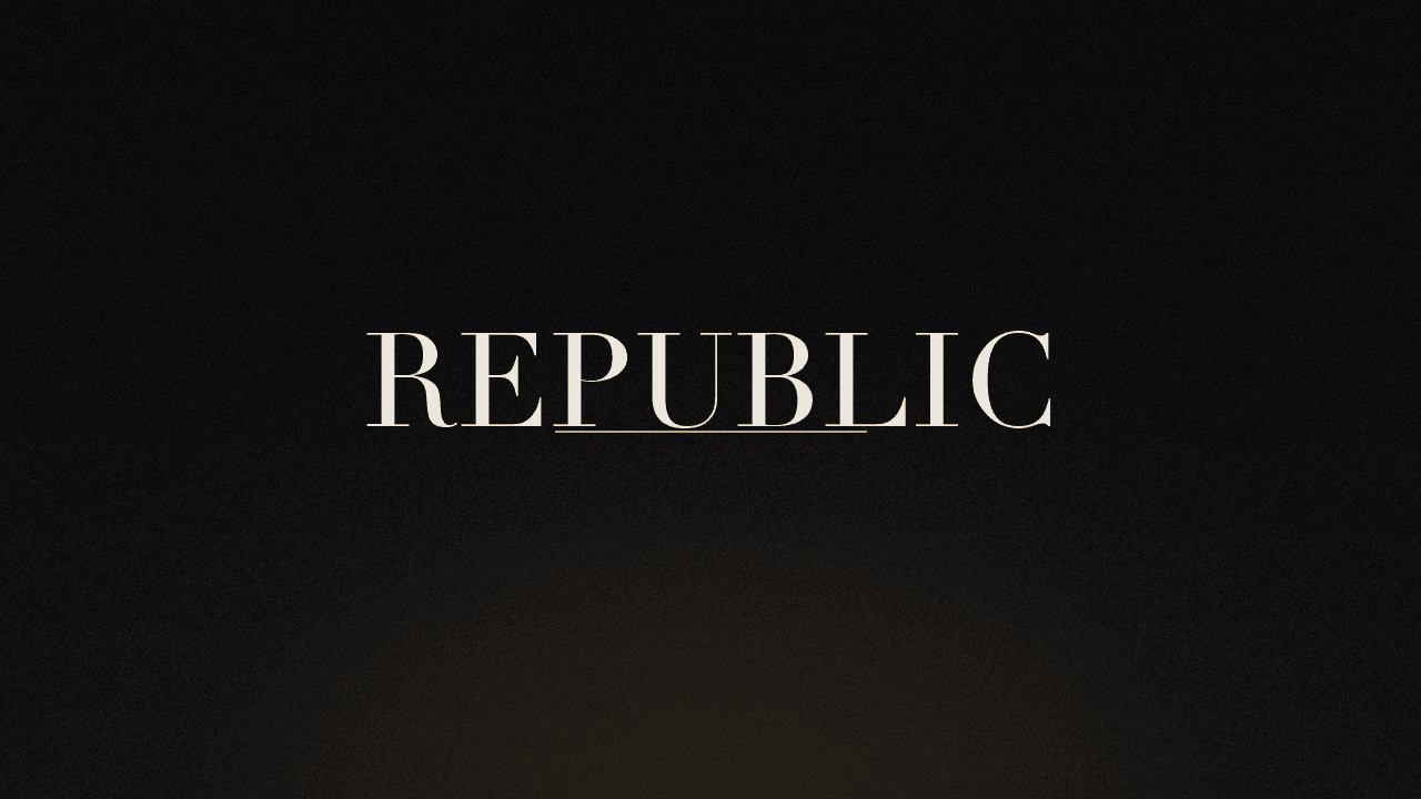 Editorial graphic of the word republic