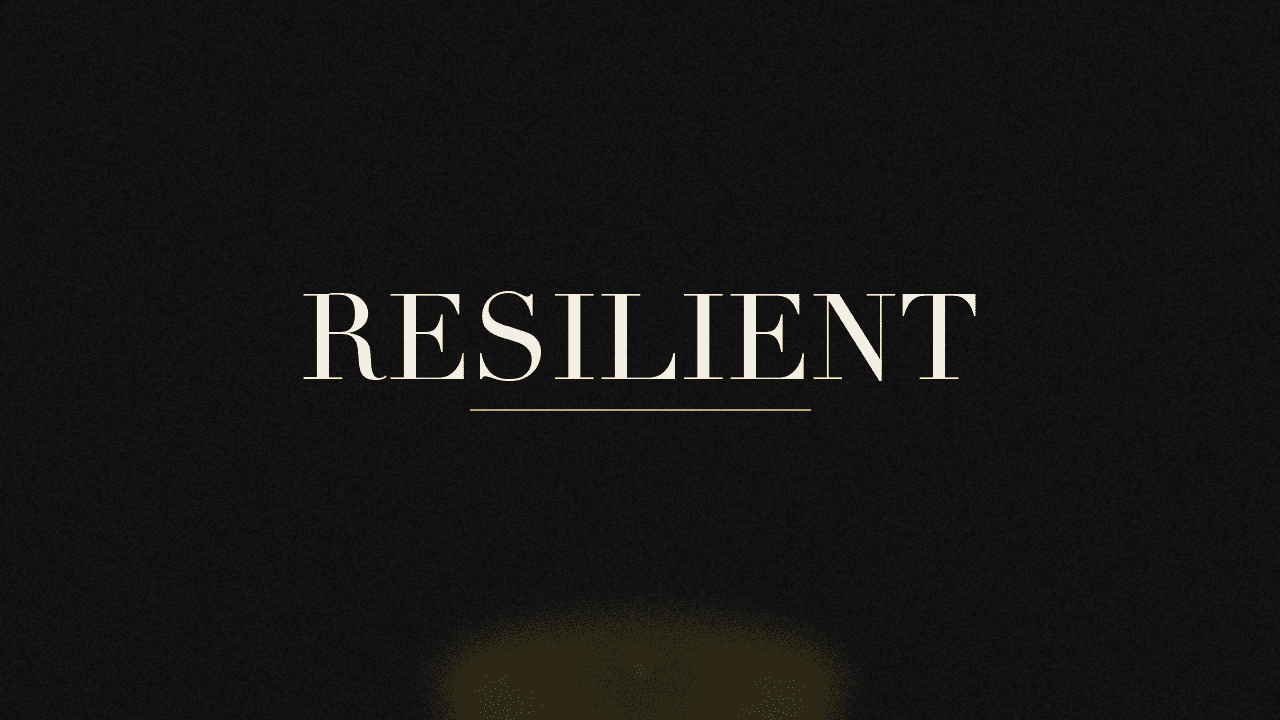 Editorial graphic of the word resilient