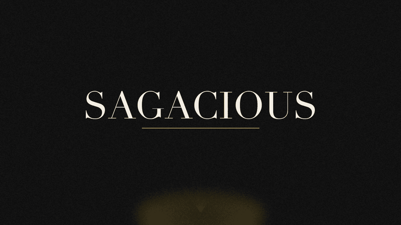 Editorial graphic of the word sagacious
