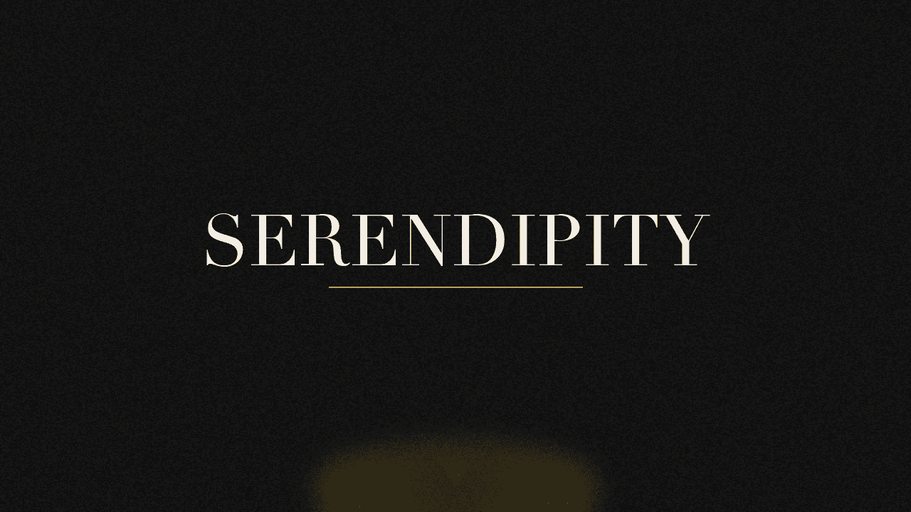 Editorial graphic of the word serendipity
