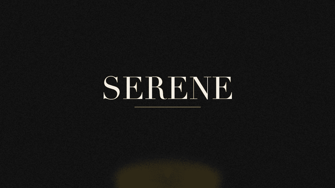 Editorial graphic of the word serene