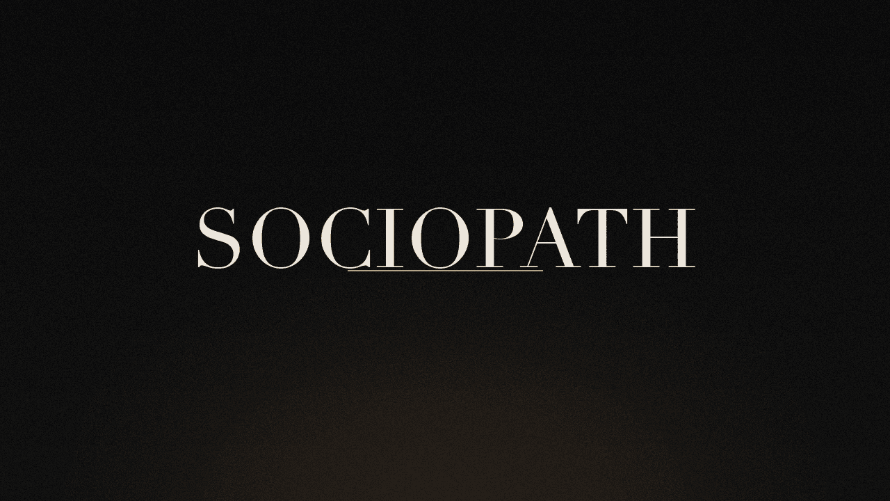 Editorial graphic of the word sociopath