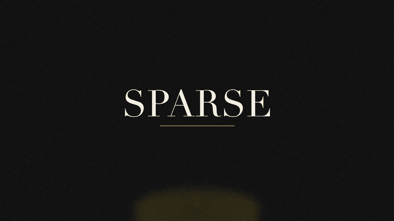Editorial graphic of the word sparse