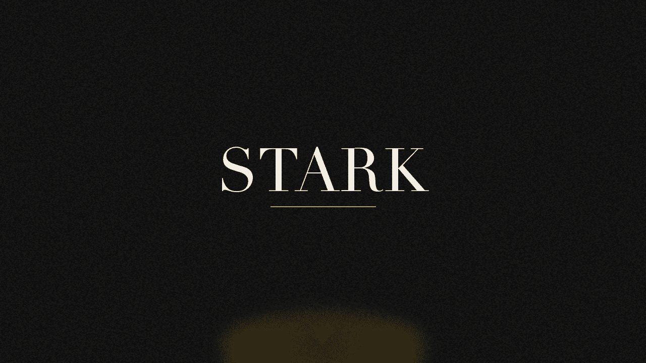 Editorial graphic of the word stark