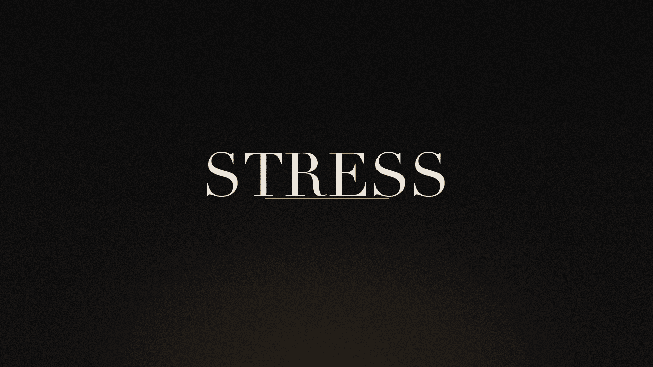 Editorial graphic of the word stress
