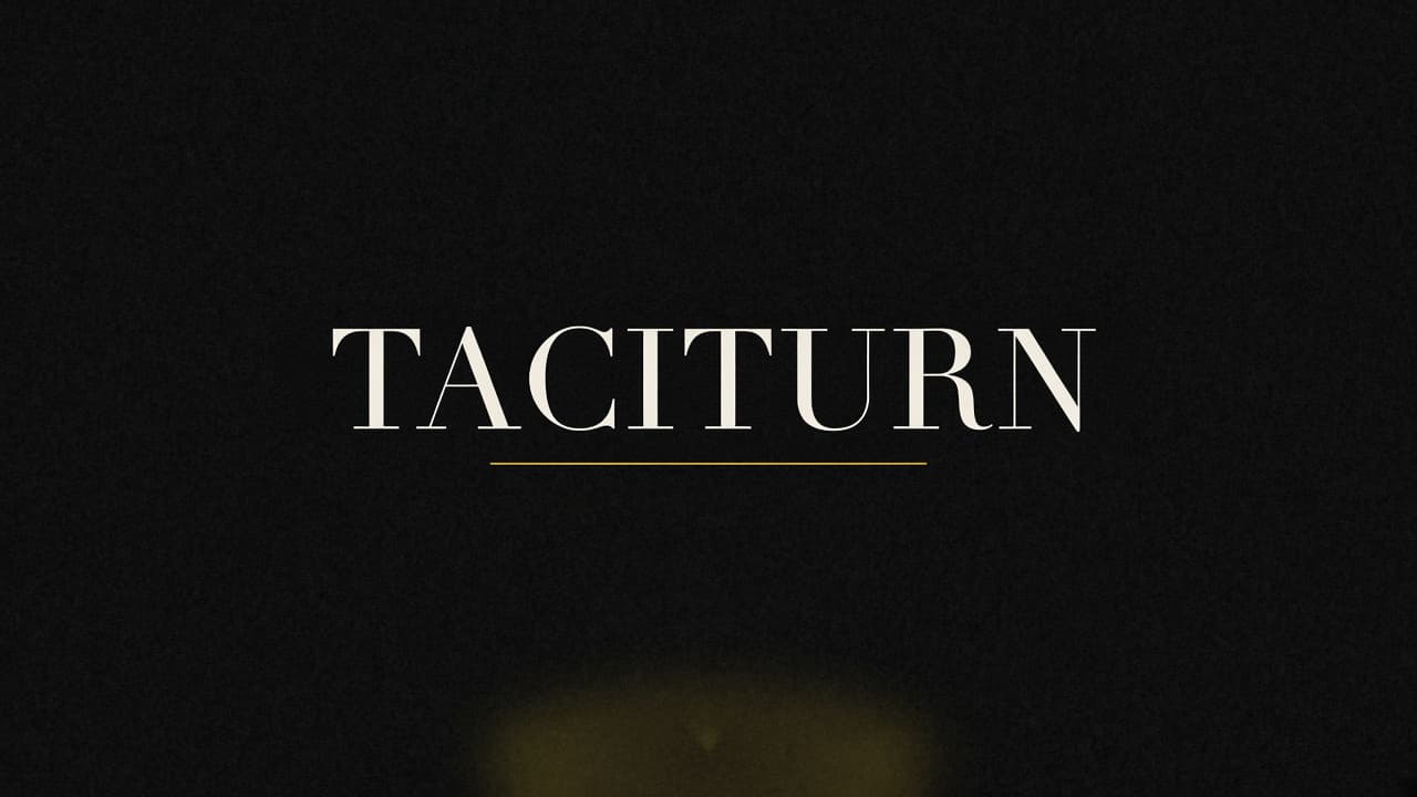 Editorial graphic of the word taciturn