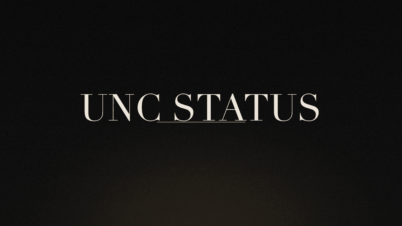 Editorial graphic of the word unc status
