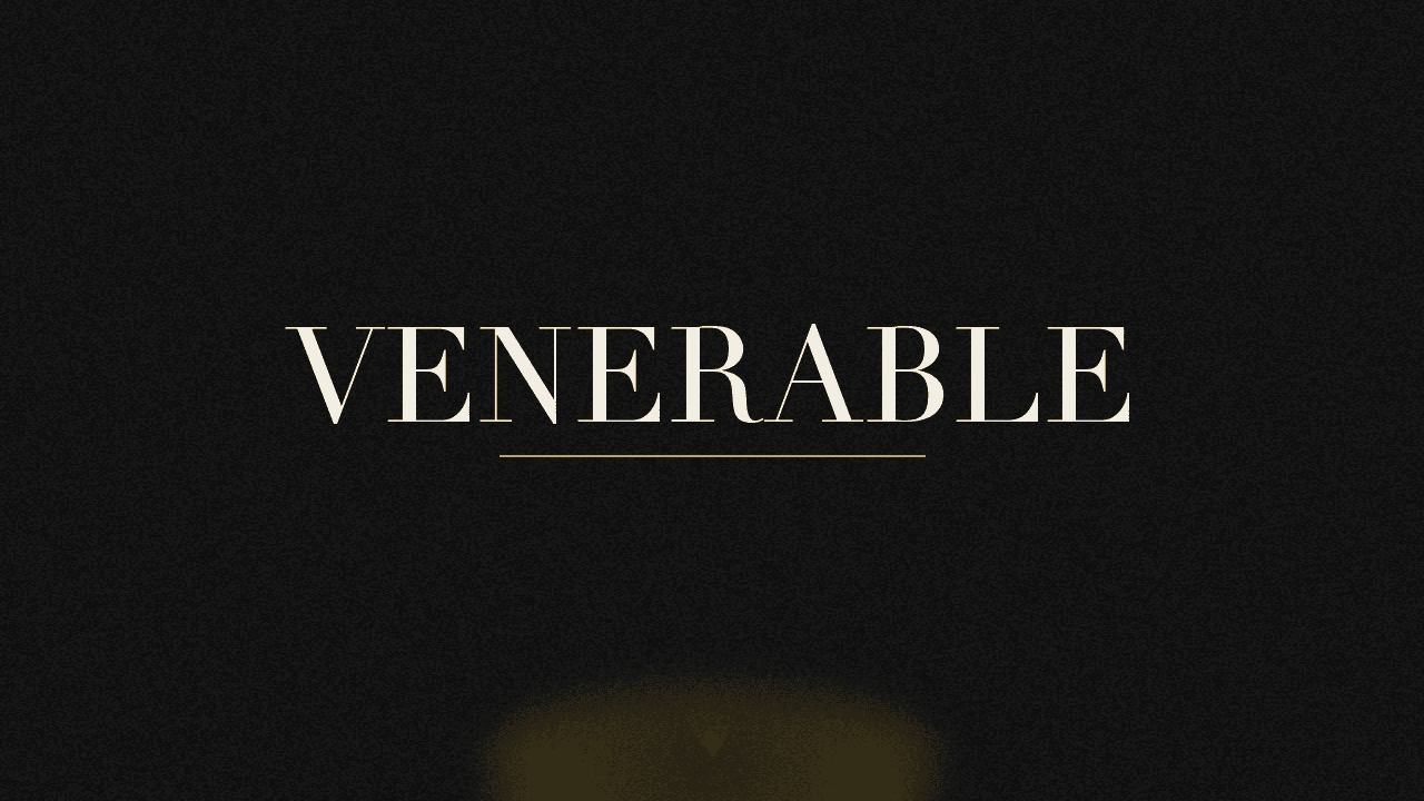 Editorial graphic of the word venerable